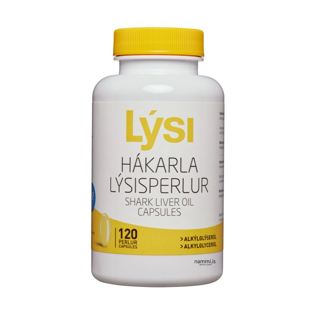 Hákarla Lýsisperlur / Shark Liver Oil Capsules (120 pc) - nammi.isLýsi