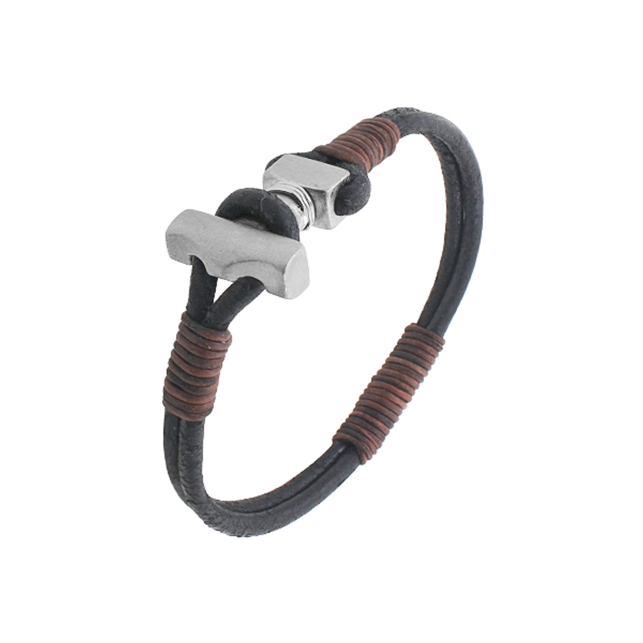 Thor´s Hammer Leather Bracelet - nammi.isZeezen