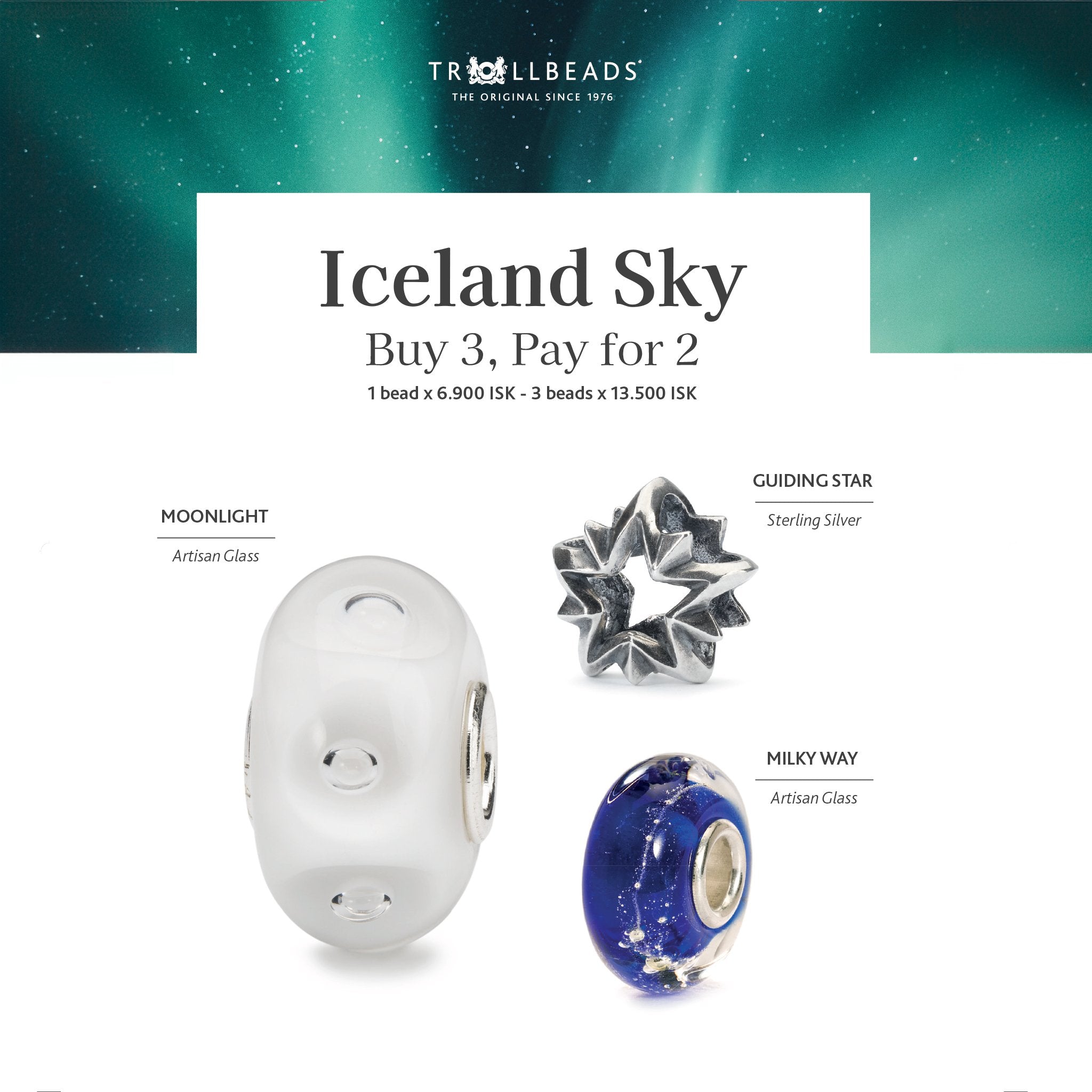 Trollbeads - Iceland Sky - 3 fyrir 2 - nammi.isTrollbeads