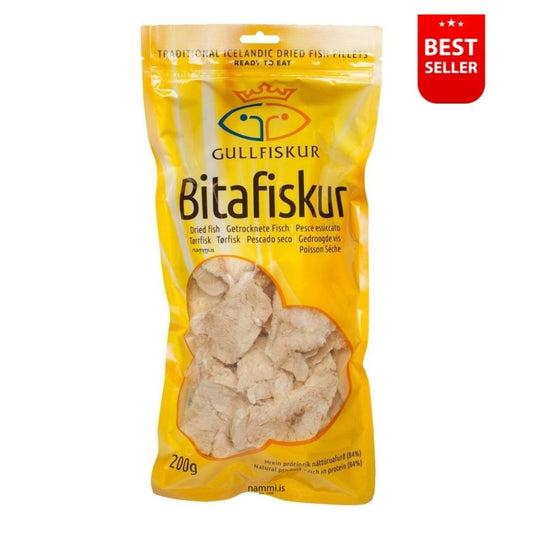 Bitafiskur Cod / Dried Cod Fish bits (200 gr.) -  harðfiskur nammi.isVon Iceland