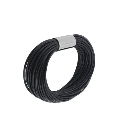 Bracelet (1.5mm) Shade-Black Leather - nammi.is