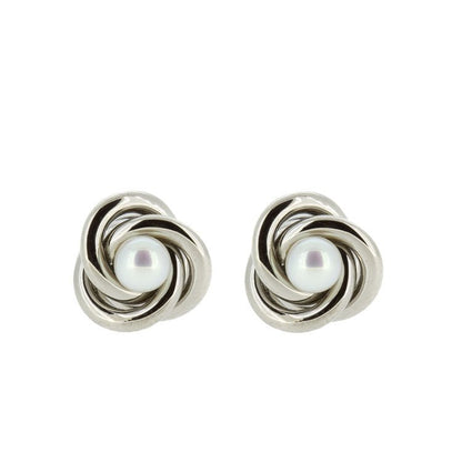 Celtic Knot Titanium Earrings w/ Fresh Water Pearl - nammi.is