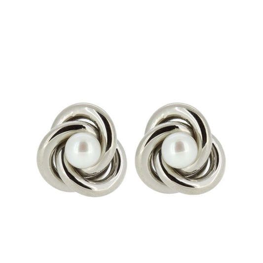 Celtic Knot Titanium Earrings w/ Freshwater Pearl - nammi.is