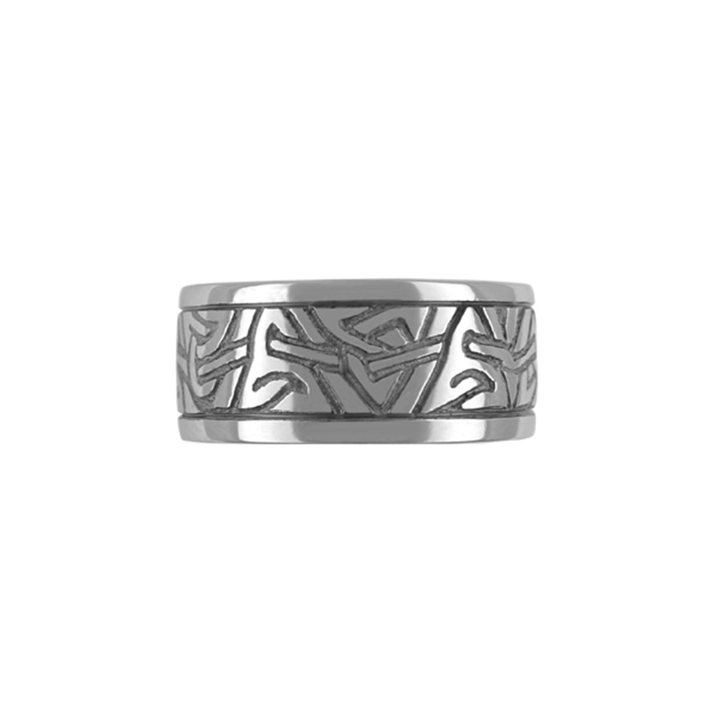 Celtic Titan Ring Hand Carved Celtic Ring Polished/Oxidised - nammi.isÓfeigur