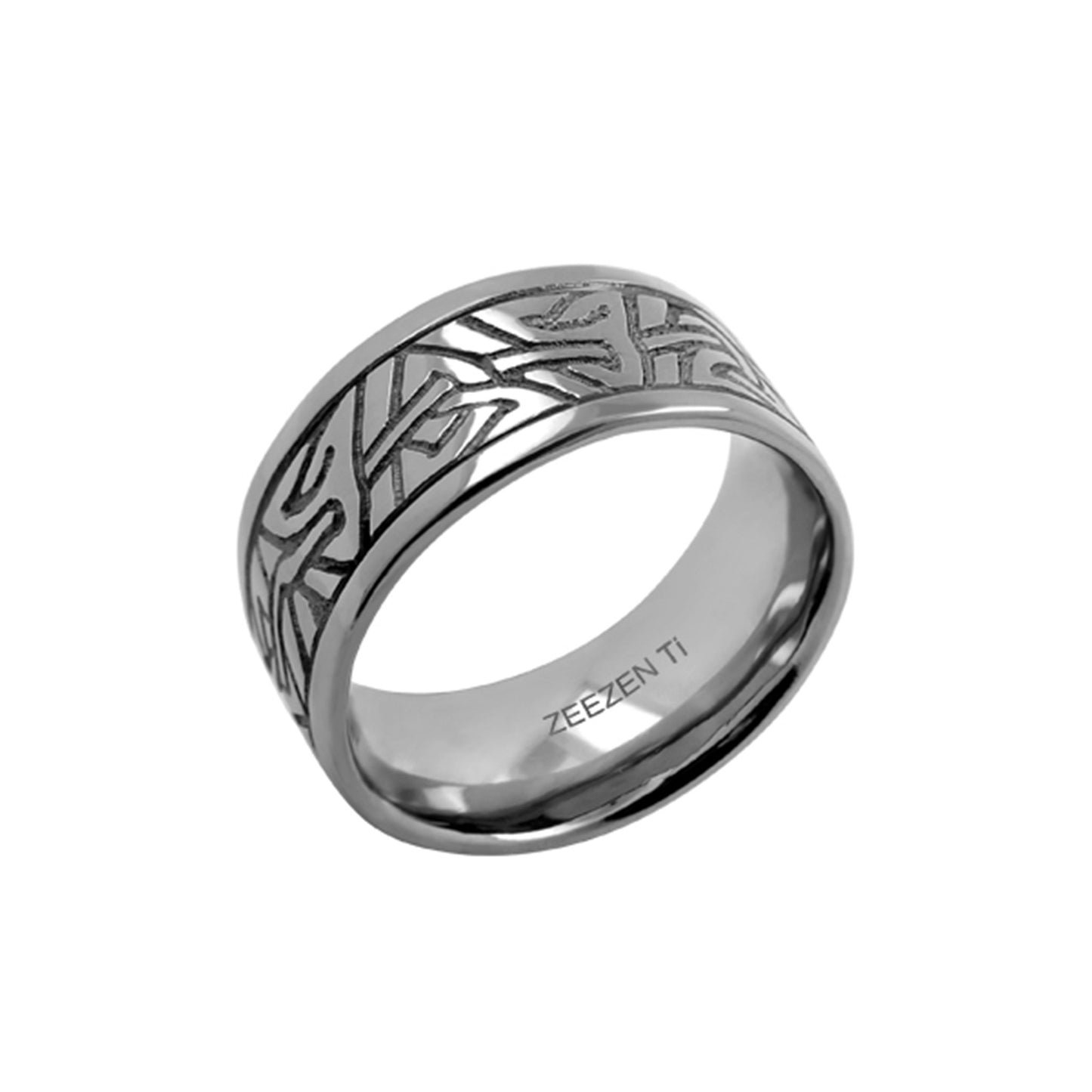 Celtic Titan Ring Hand Carved Celtic Ring Polished/Oxidised - nammi.isÓfeigur
