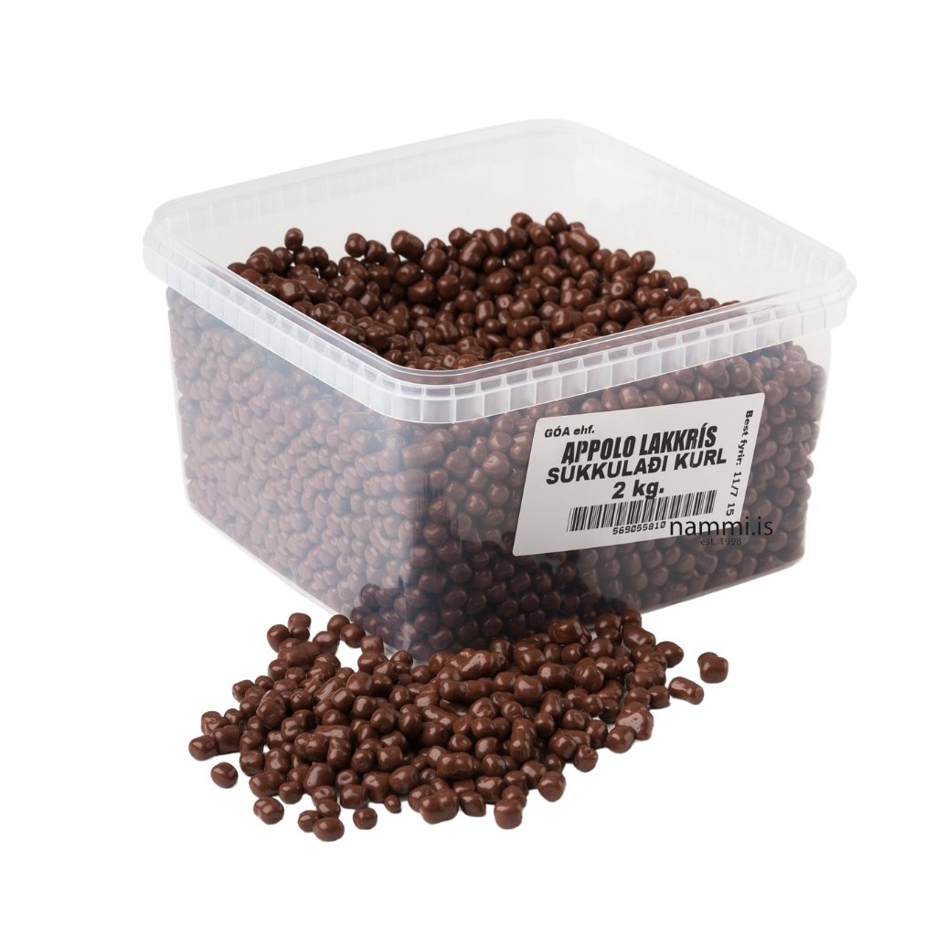 Chocolate covered Liquorice bits / Súkkulaðihúðað Lakkrískurl (2kg) - nammi.isÍsbúðin Garðabæ