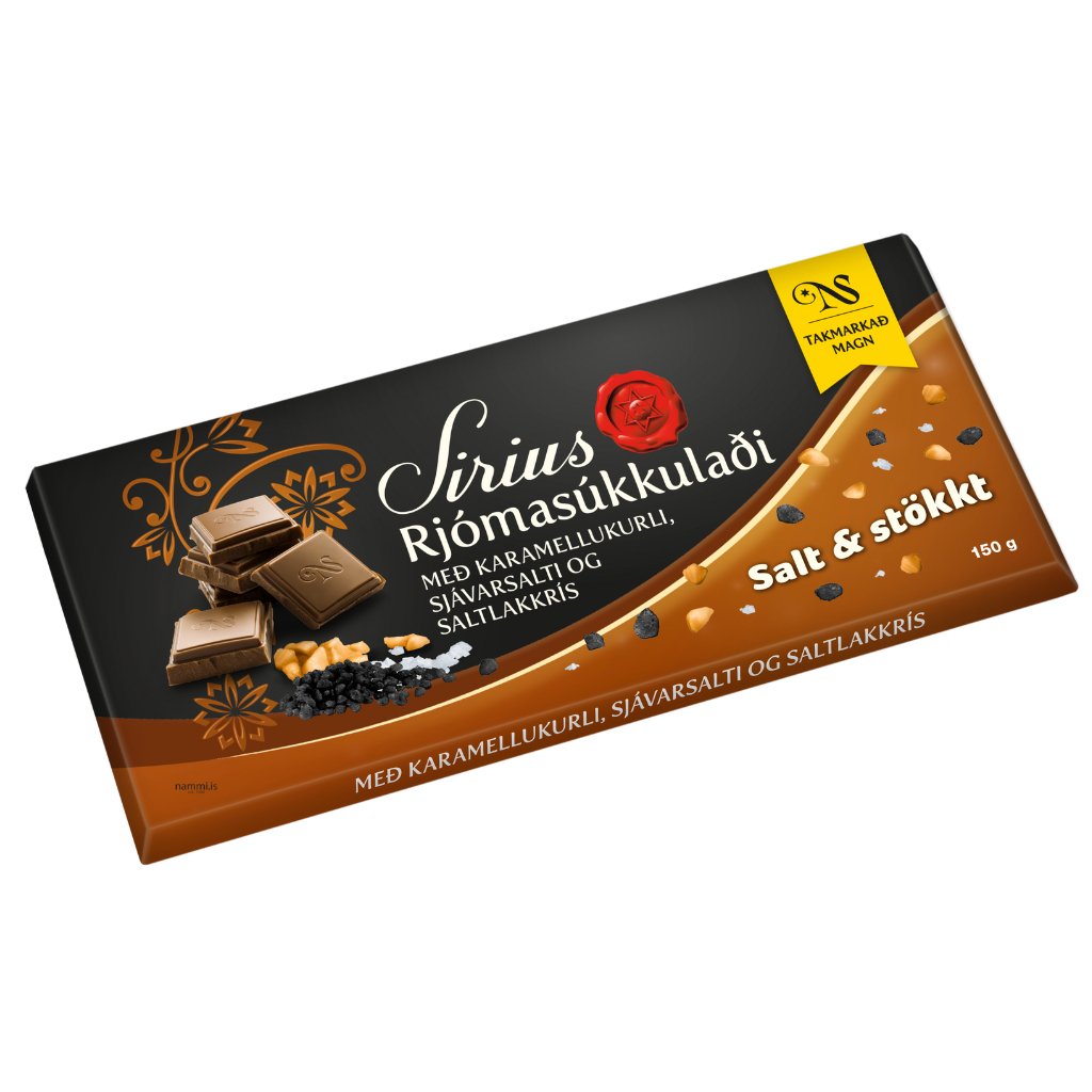 Cream Chocolate with caramel, sea salt and salted liquorice (150 gr) - nammi.isNói Síríus