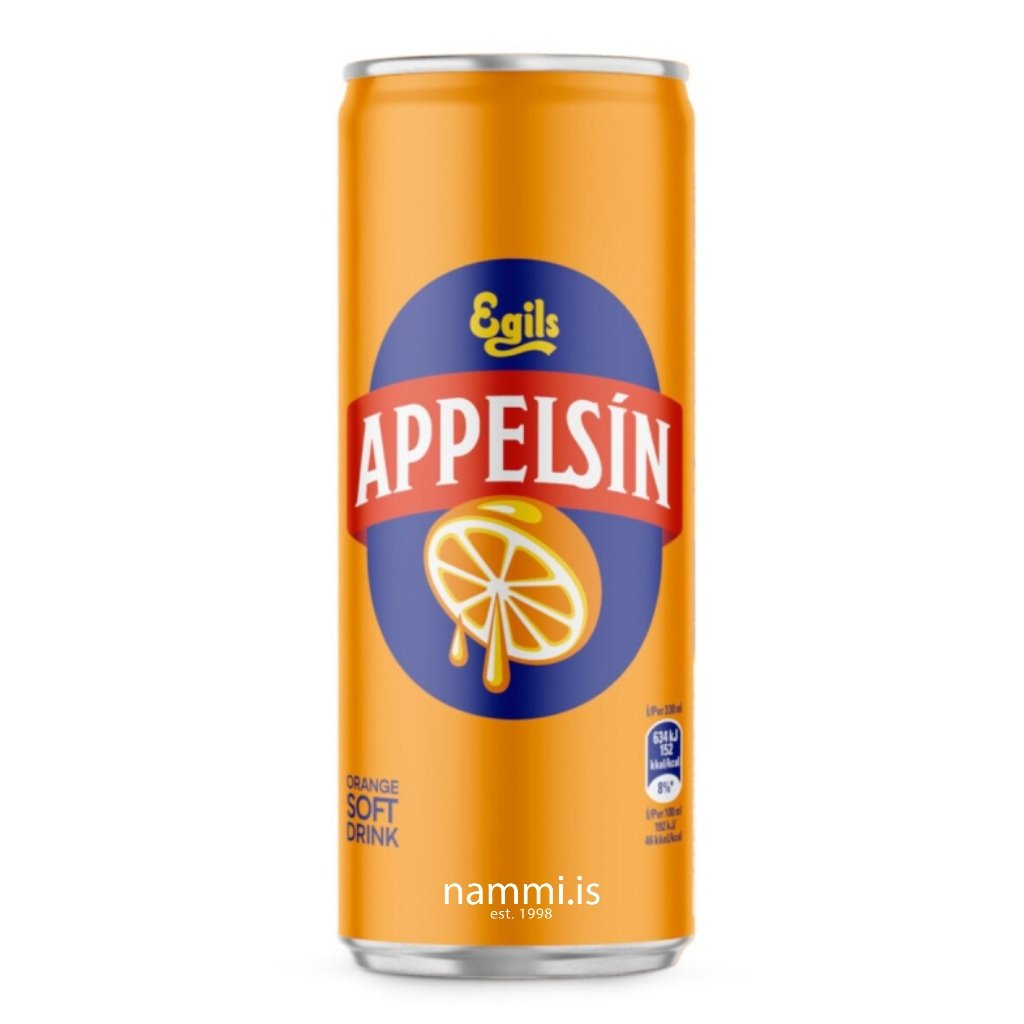 Egils Appelsín 33 cl. / Orange Soft Drink Can - nammi.isÖlgerðin