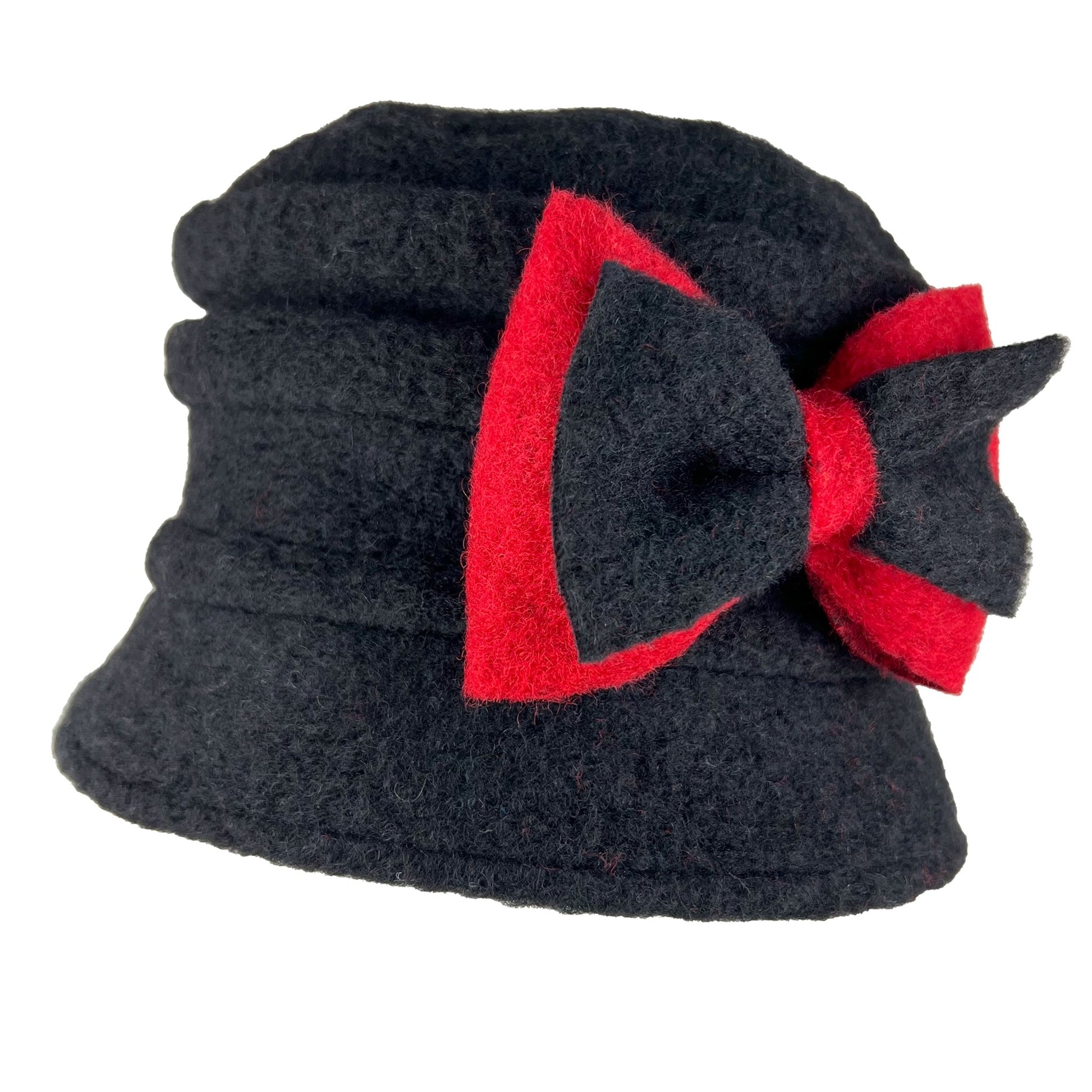 Elisabet - wool hat - black/red - nammi.isÓfeigur