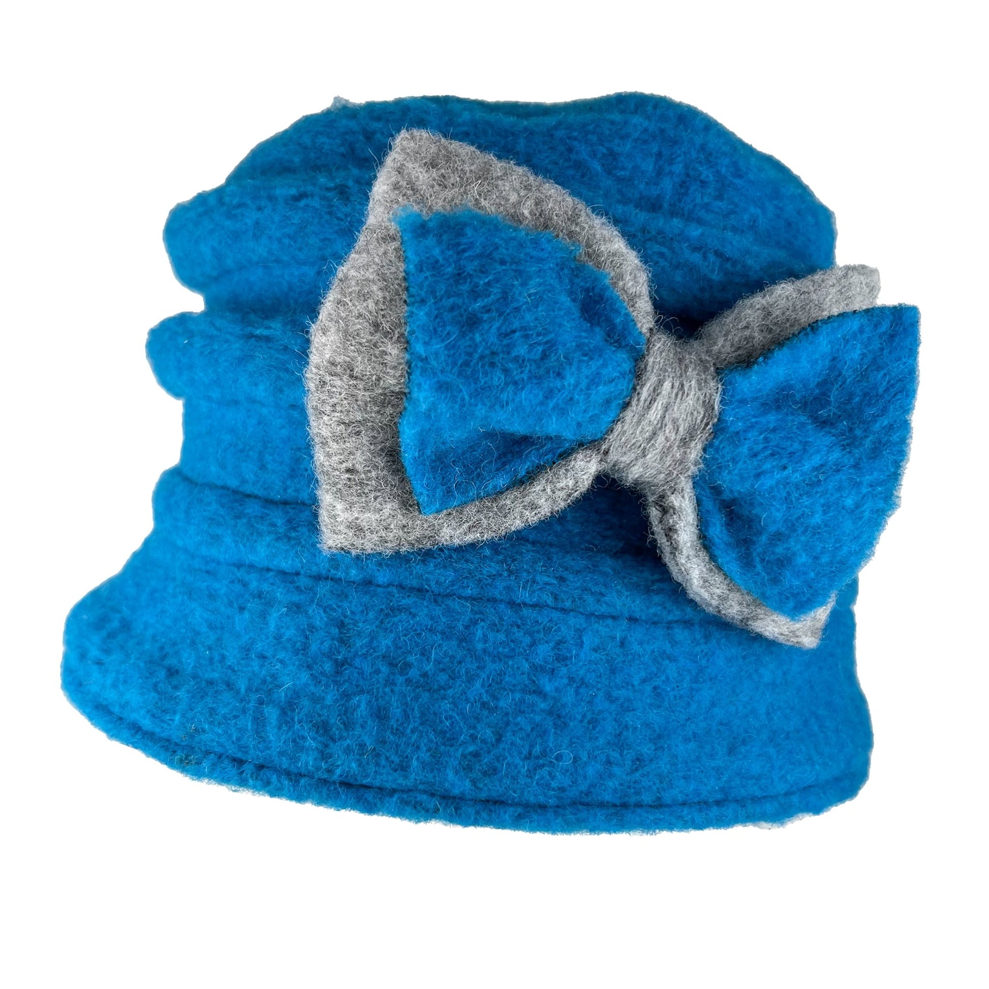 Elisabet - wool hat - turquoise/grey - nammi.isÓfeigur
