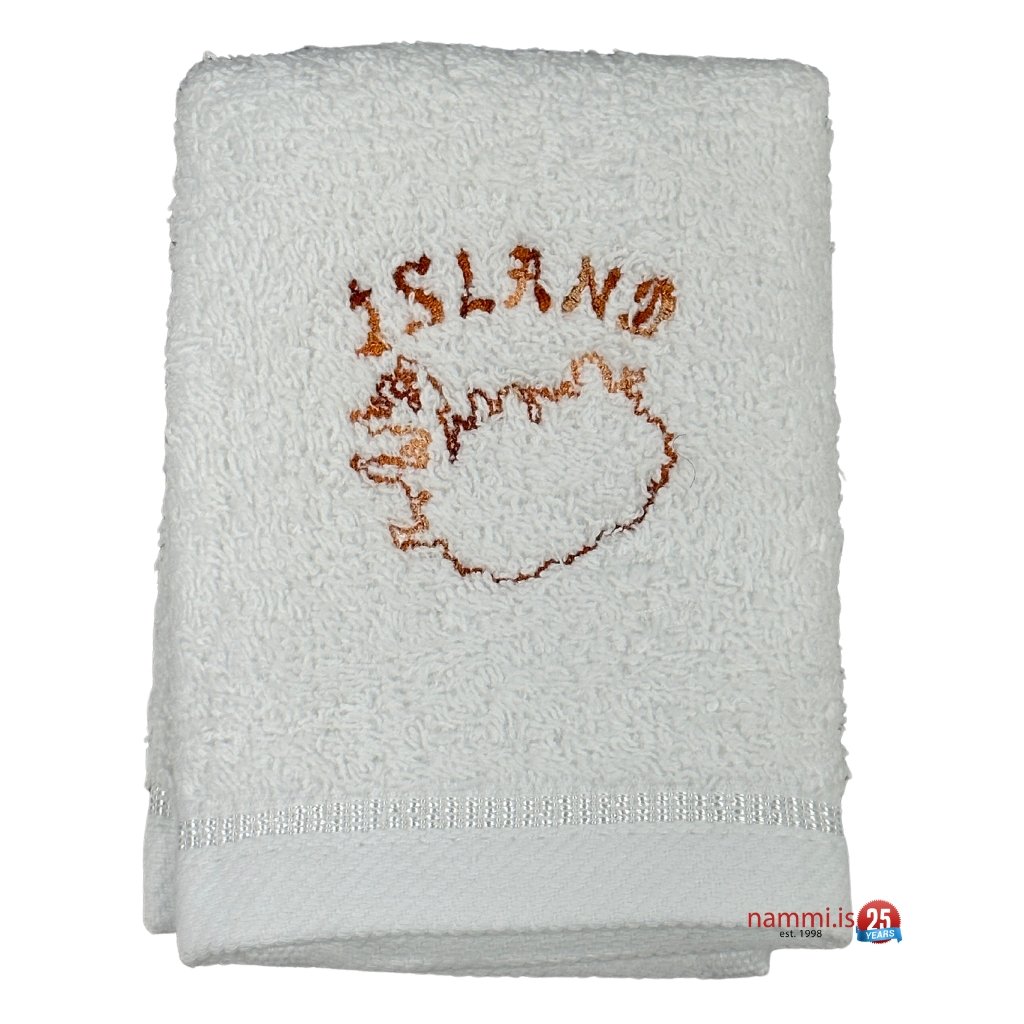 Face towel Iceland / White & Gold letters - nammi.isSA Iceland
