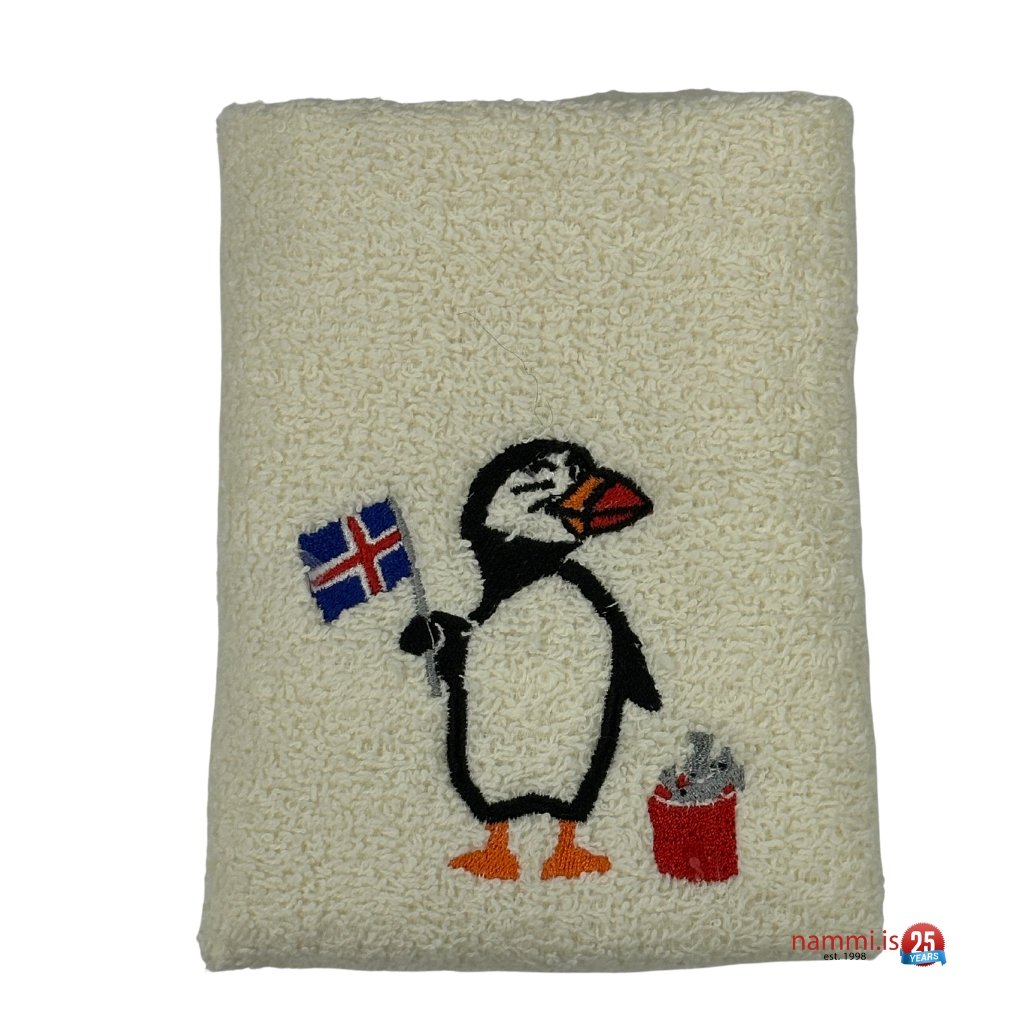Face towel / Off White Puffin - nammi.isSA Iceland