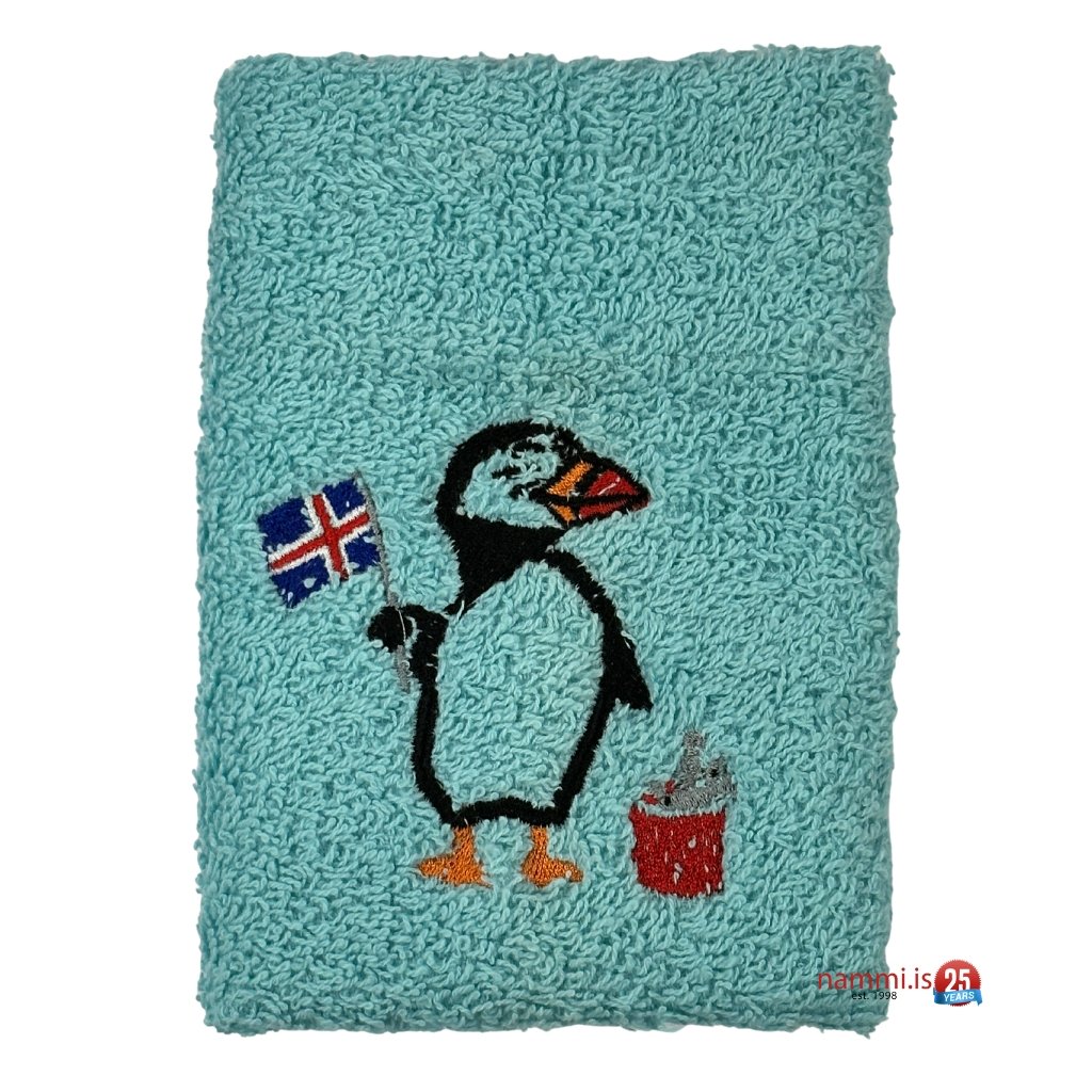 Face towel / Turquoise Puffin - nammi.isSA Iceland