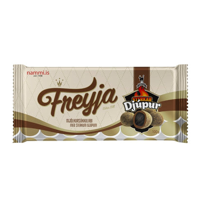 Freyja chocolate with hot Djúpur / 100 gr - nammi.is
