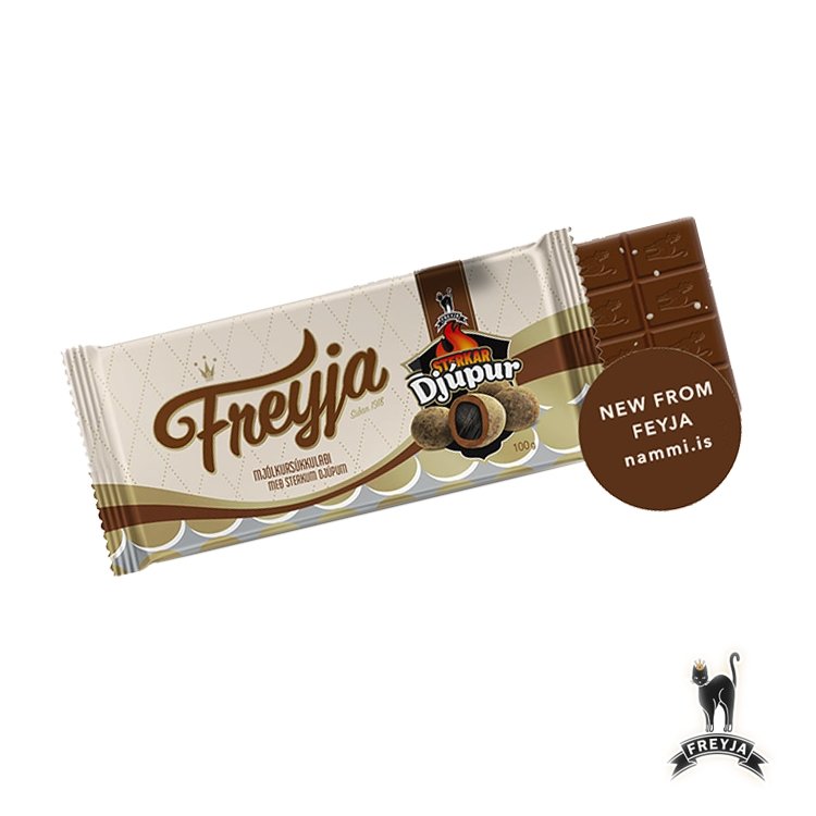 Freyja chocolate with hot Djúpur - nammi.is