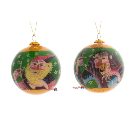 Hand Painted Christmas Baubles, YULE LADS' MOTHER & CANDLE BEGGAR - nammi.isEymundsson