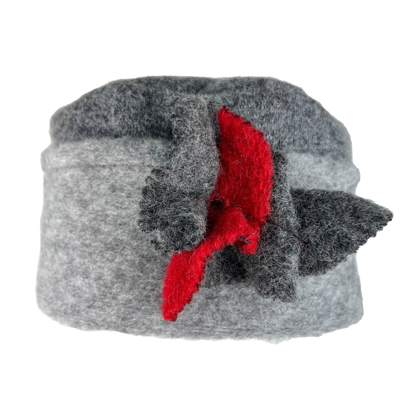 Heba – wool hat, grey/red - nammi.isÓfeigur