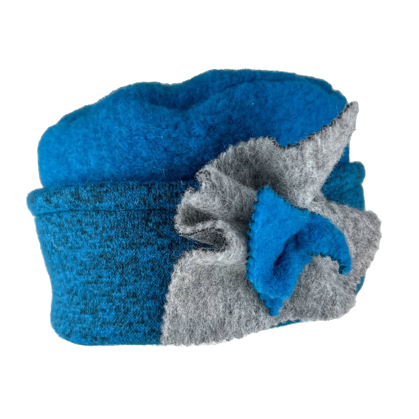 Heba – wool hat, turquoise/grey - nammi.isÓfeigur