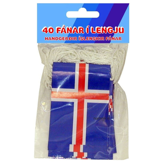 Icelandic Flag on string - 40 paper flags - nammi.isIcelandic Flag