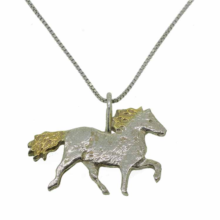 Icelandic Horse With Golden Mane Necklace - nammi.is