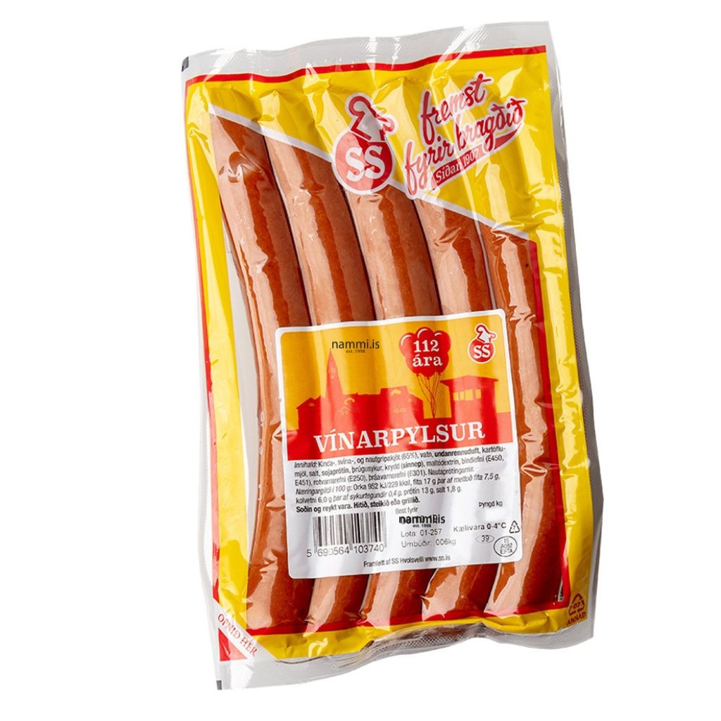 Icelandic Hot dogs (smoked) pylsur (500 gr.) - nammi.isSláturfélag Suðurlands