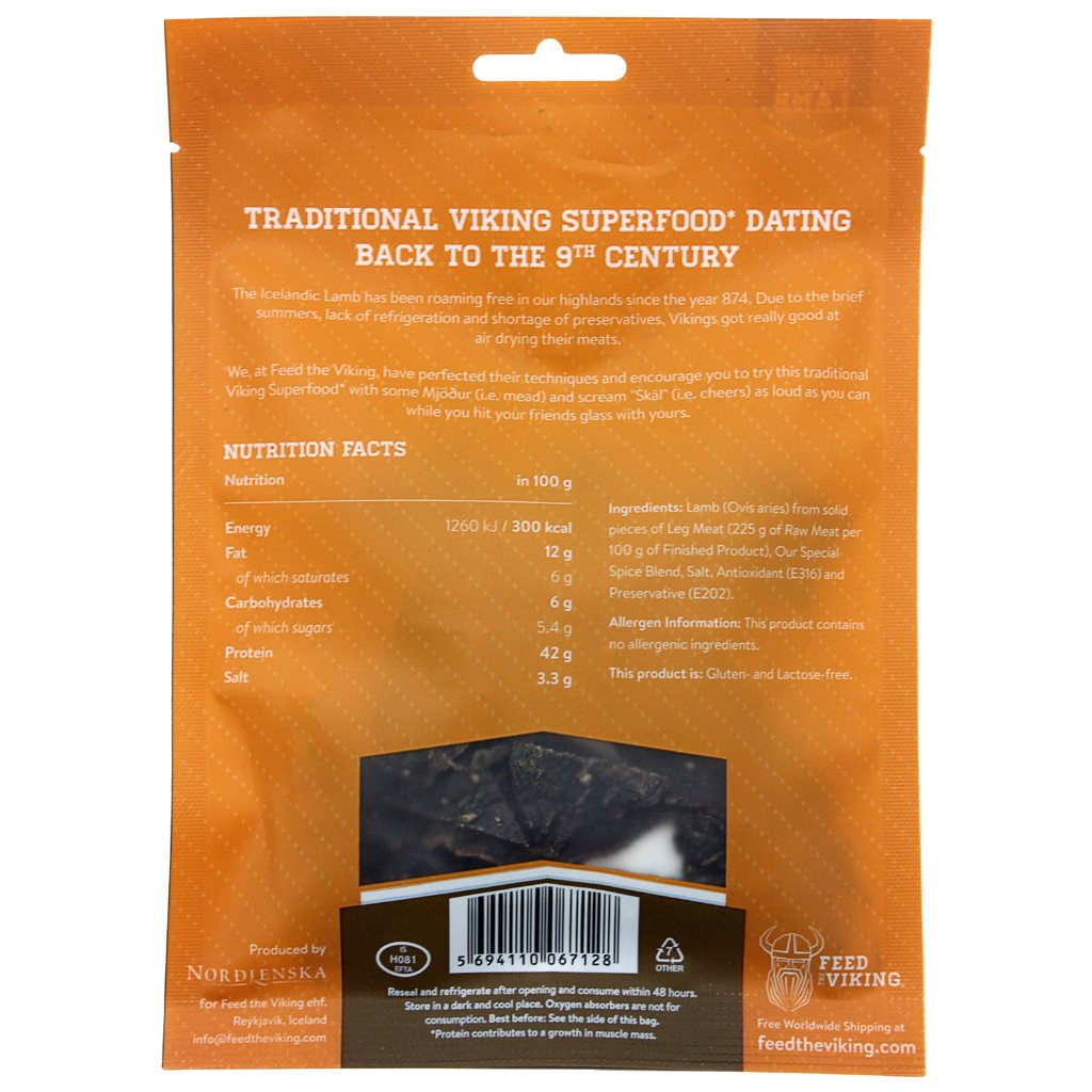 Lamb Jerky (40 gr bag). - nammi.isFeed the Viking