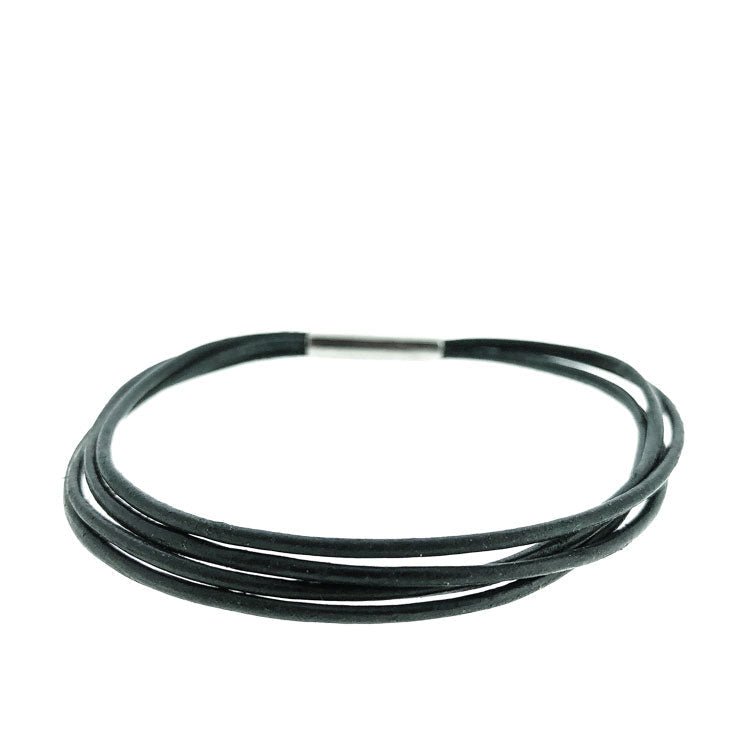 Leather Bracelet Mat Black - nammi.is