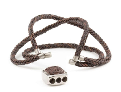 Leather Bracelet Titanium/Icelandic Lava - nammi.is