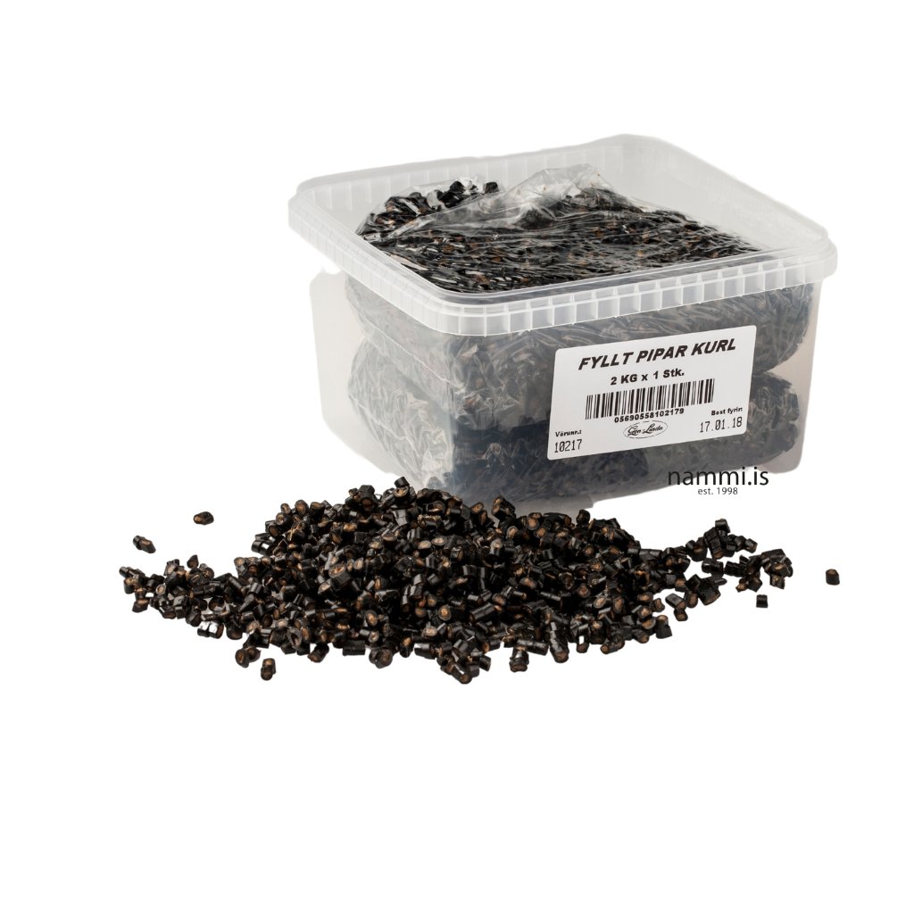 Liquorice bits with Pepper / Lakkrískurl fyllt með pipar (2kg) - nammi.isÍsbúðin Garðabæ