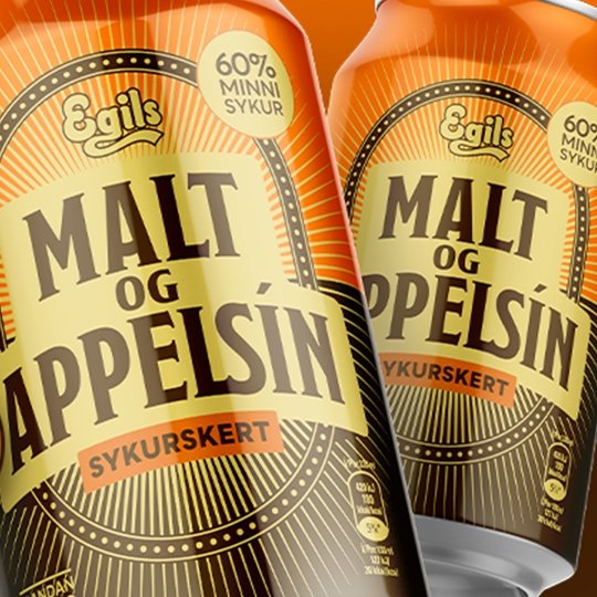 Malt og Appelsín sugar-reduced (330 ml) - nammi.is