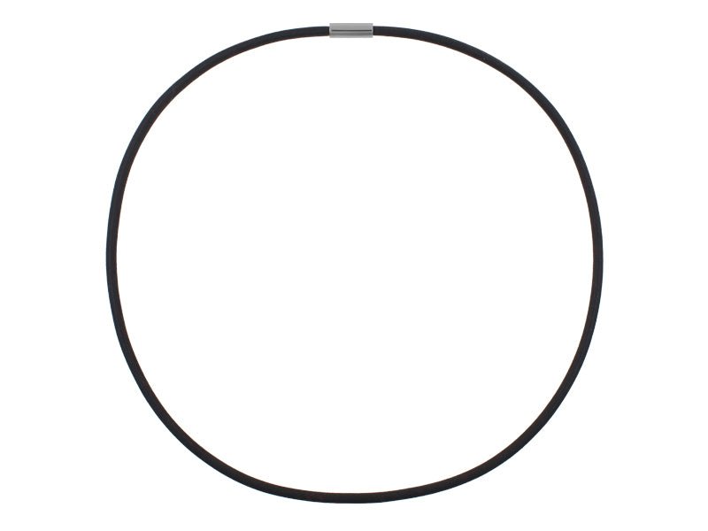 Necklace Mat Black 3.5mm w/ Magnetic Lock Polished - nammi.isÓfeigur