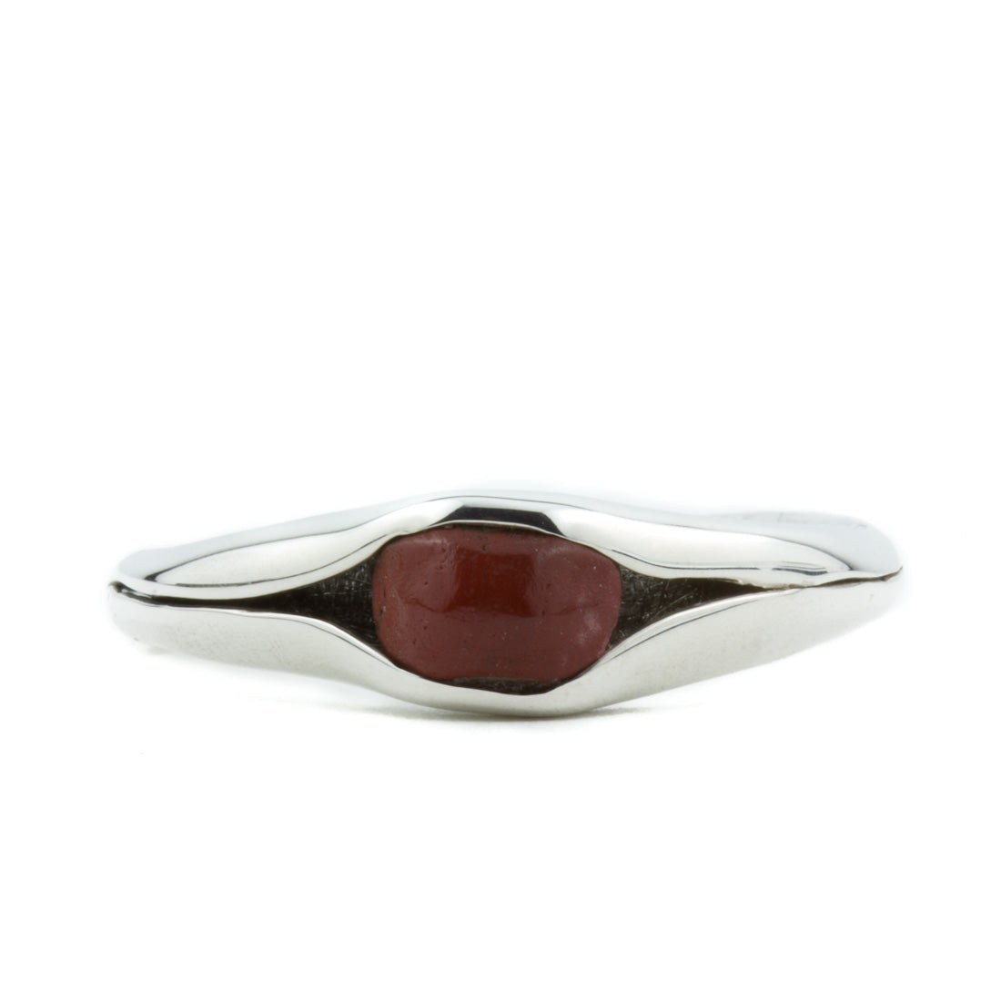 Speculum silver ring with red jasper
