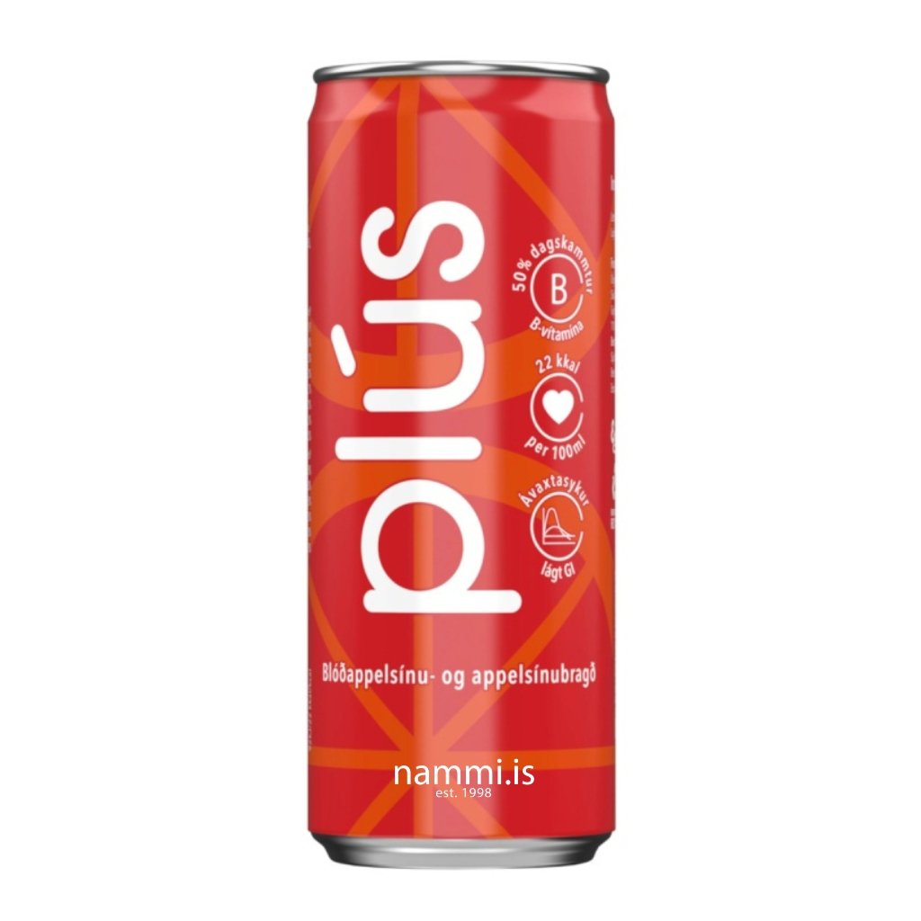 Plús / Blood orange Soft Drink (330ml.) - nammi.isÖlgerðin