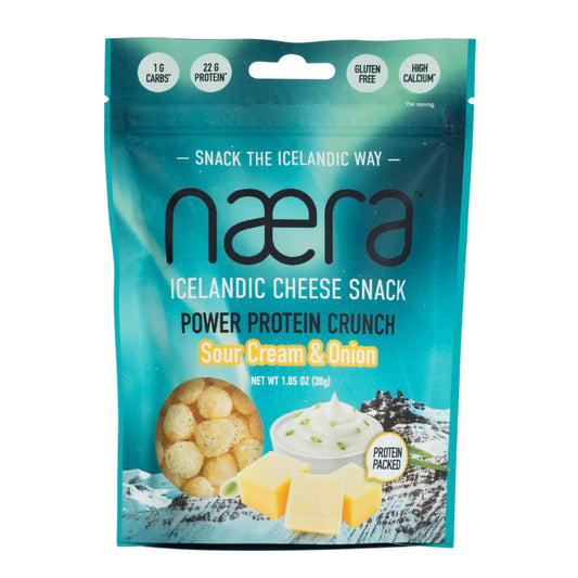 Power Protein Crunch Sour Cream & Onion Cheese (1.05 oz or 30 g) - nammi.isResponsible Foods
