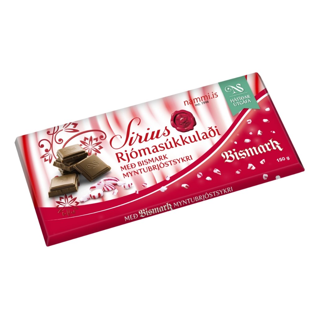 Rjómasúkkulaði - Bismark / Cream Chocolate with peppermint candy (150 gr.) - nammi.is