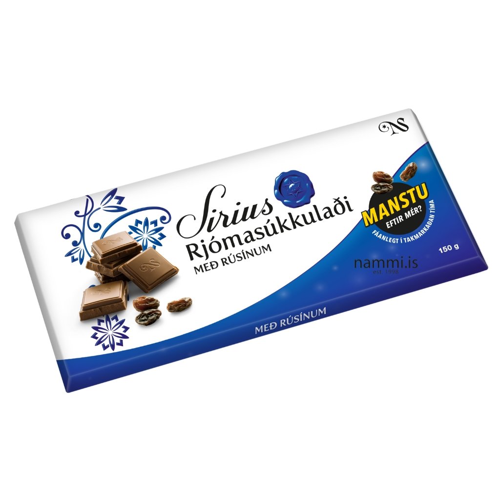 Rjómasúkkulaði með Rúsinum / Cream Chocolate with Raisins (150 gr.) - nammi.isNói Síríus