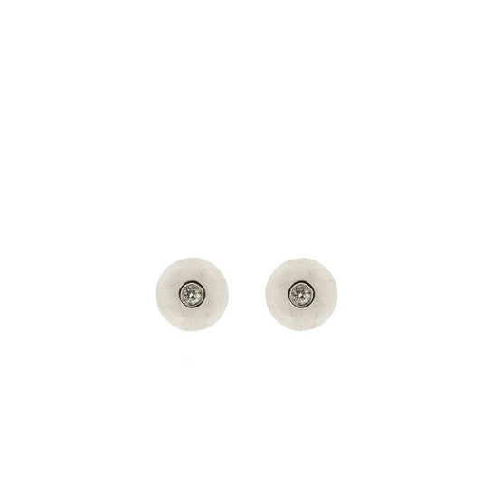 Round Titanium Earrings w/ Diamond - nammi.is