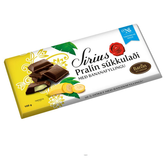 Sirius Banana Pralin (100 gr.) / Cream Chocolate with banana filling - nammi.isNói Síríus