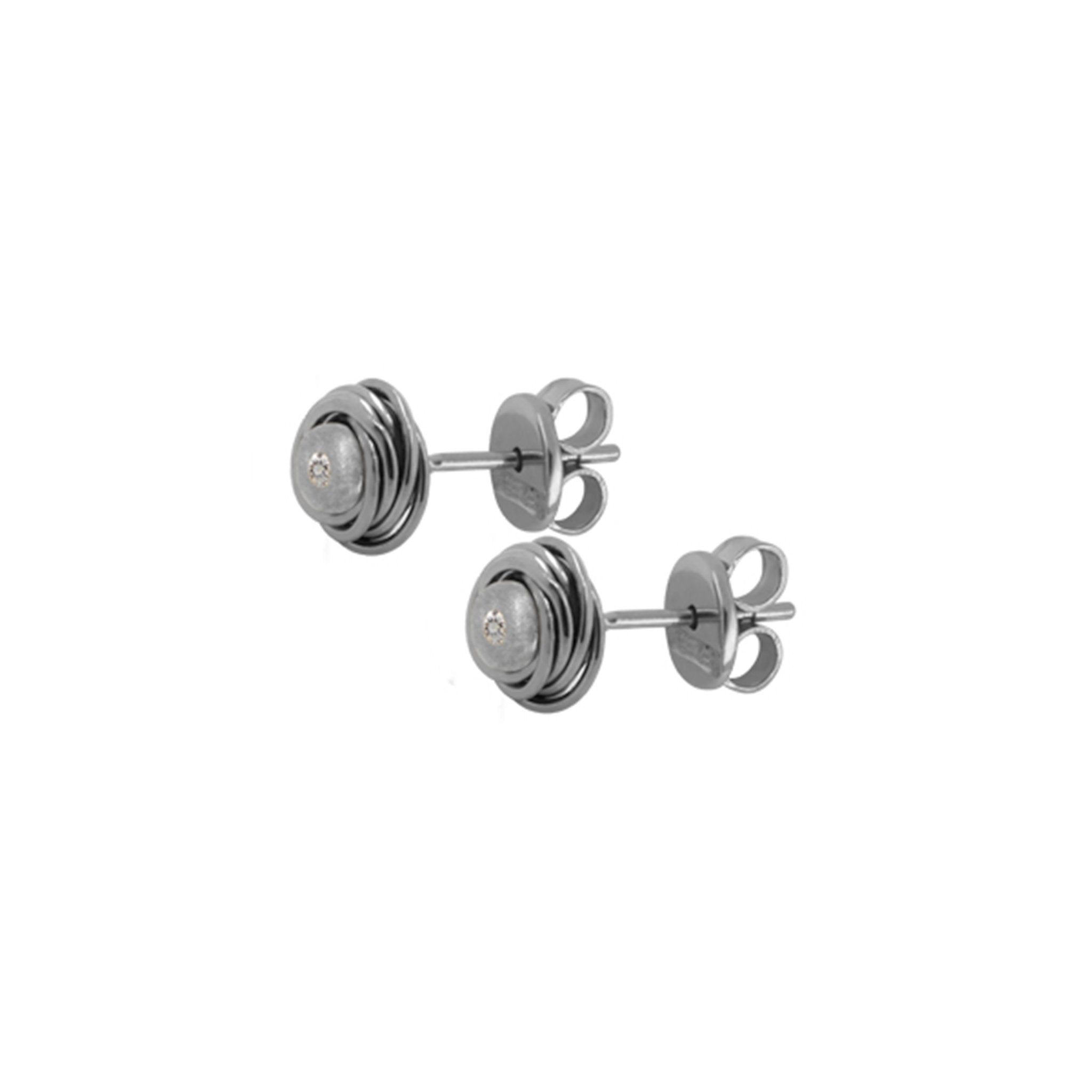 Stud Earrings Titan w/ Diamonds 2 x 0.02ct. TWP - nammi.isÓfeigur