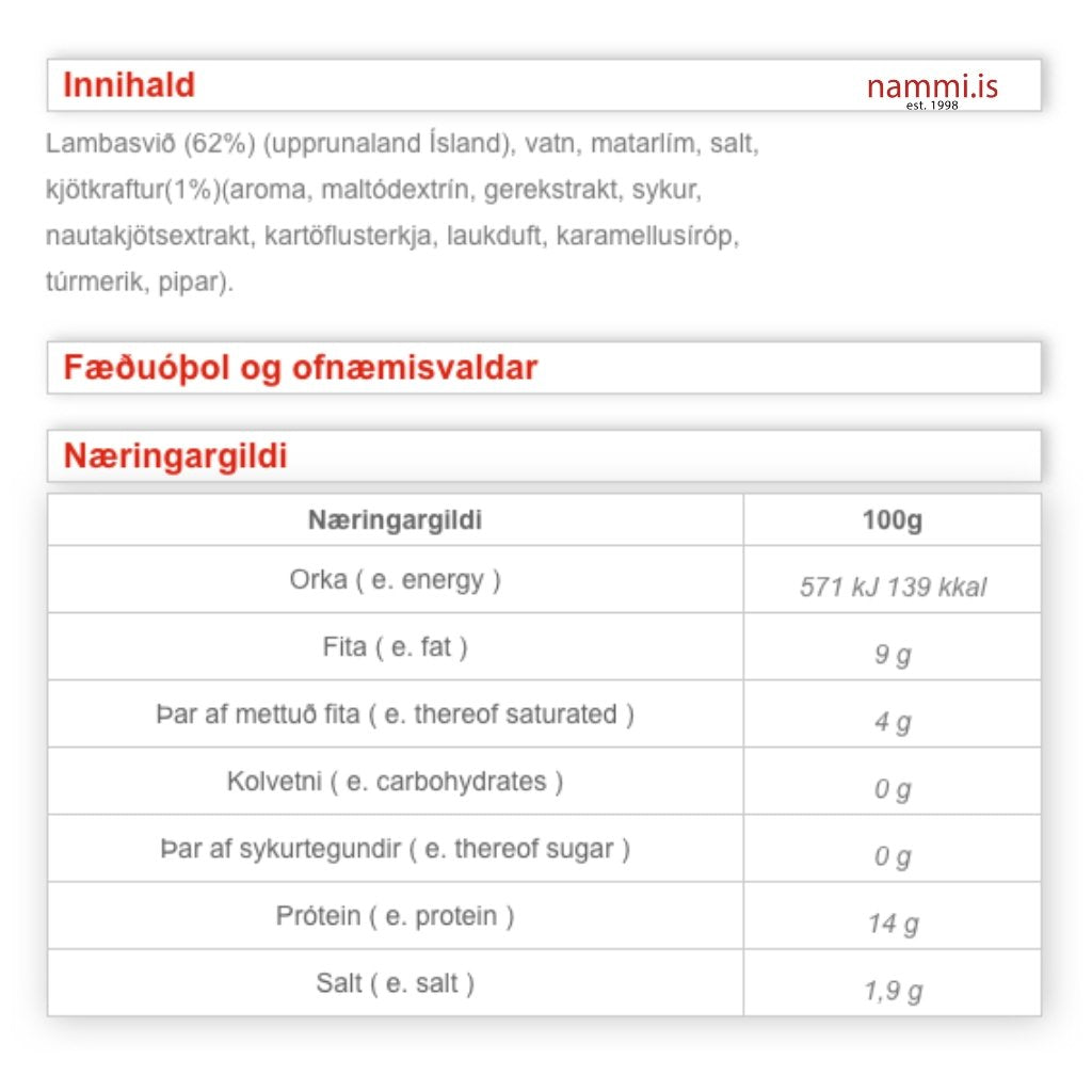 Sviðasulta / Lamb Meat (210 gr.) - nammi.is