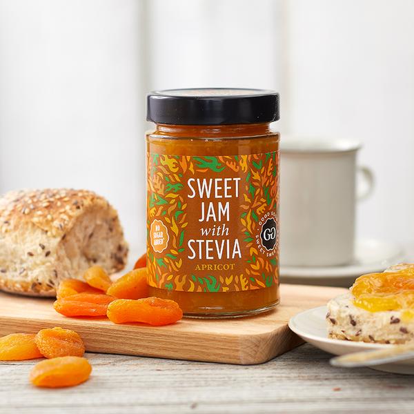 Sweet Jam with Stevia 330 g - Apricot - No Added Sugar - nammi.is