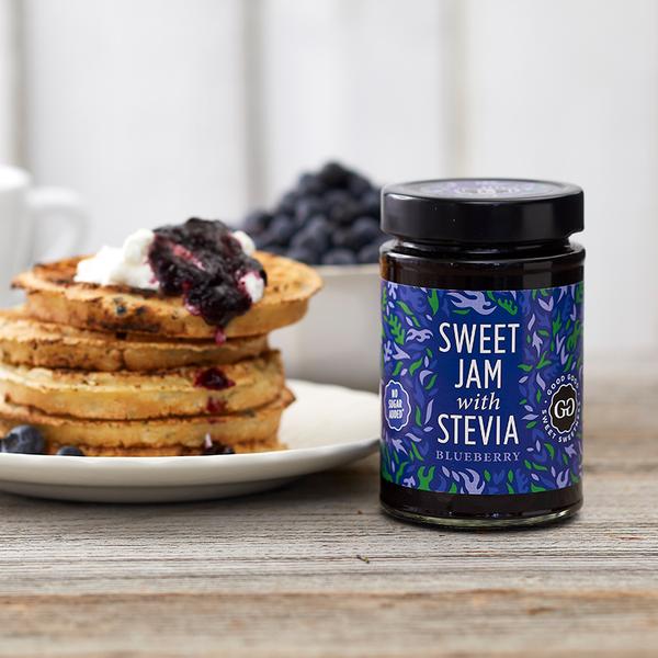 Sweet Jam with Stevia 330 g - Blueberry - No Added Sugar - nammi.is