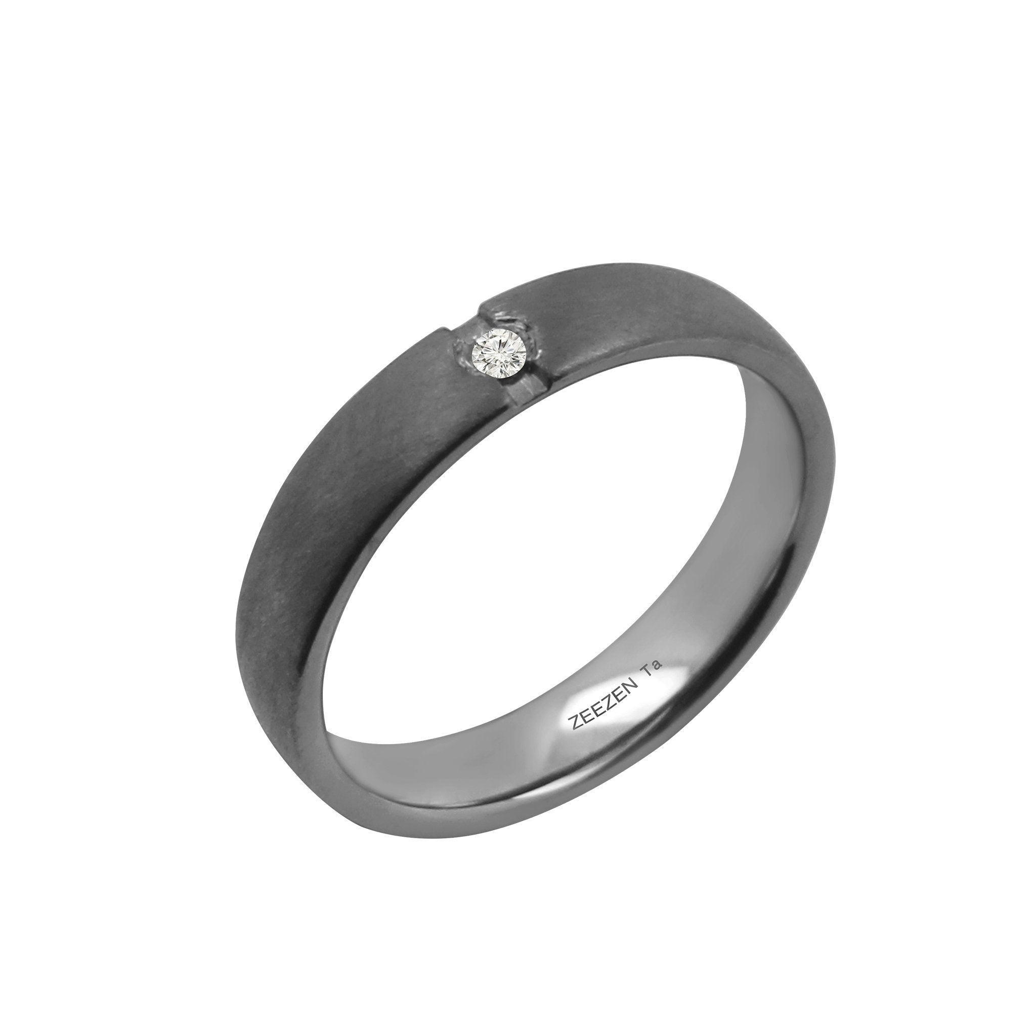 Tantalum Ring w/ Lab Diamond Iced & Polished - nammi.isÓfeigur