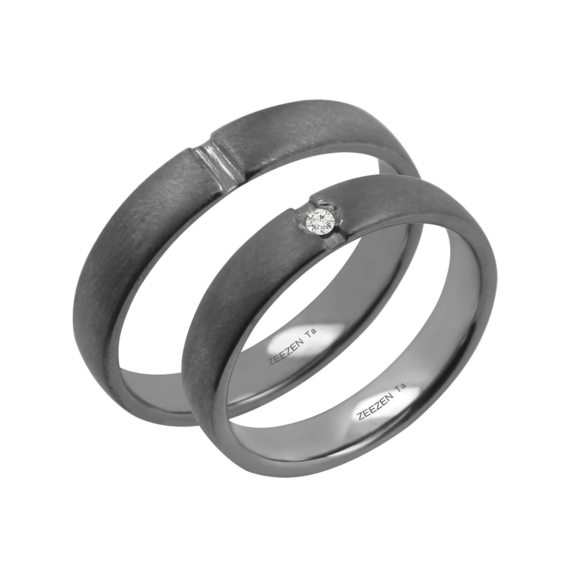 Tantalum Ring w/ Lab Diamond Iced & Polished - nammi.isÓfeigur