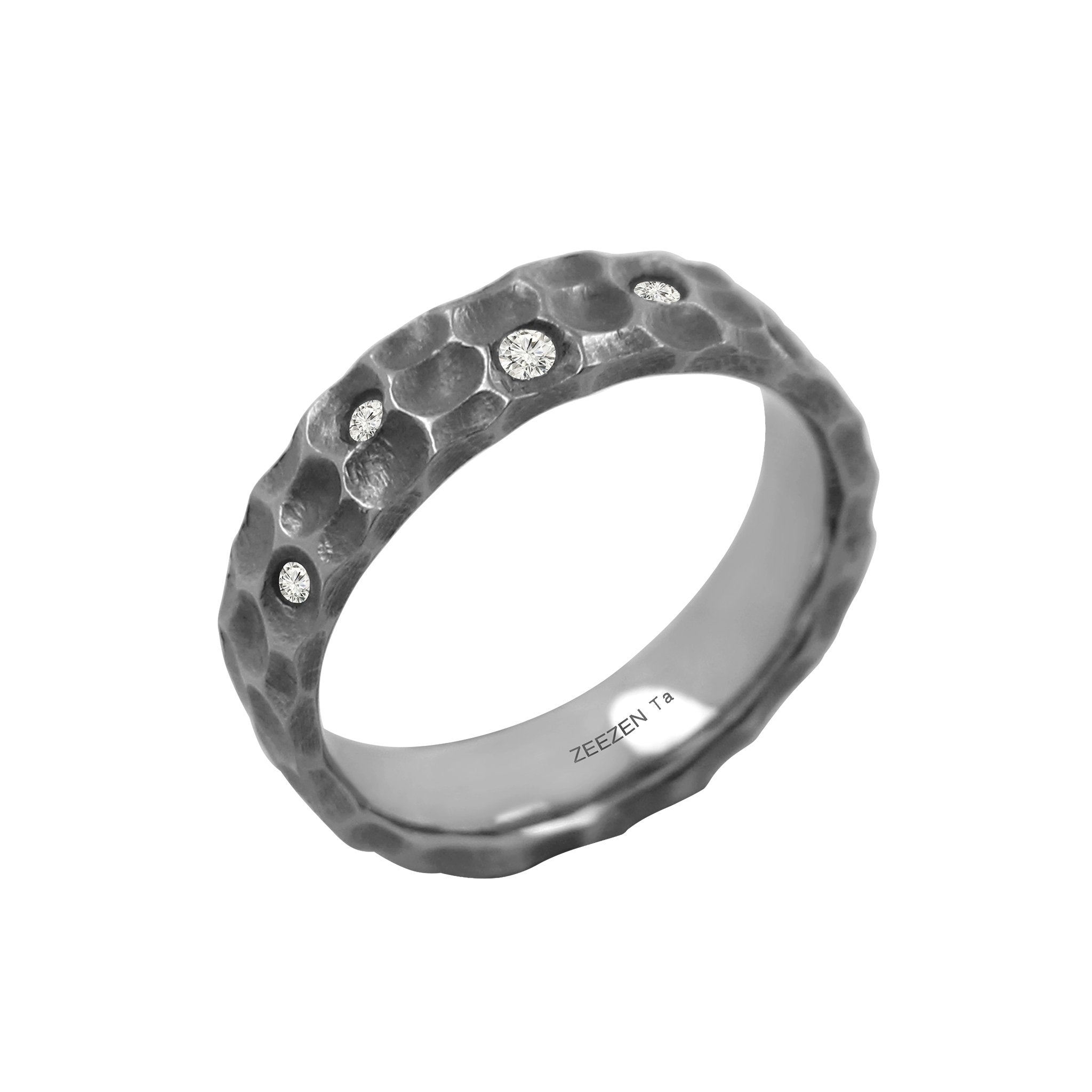 Tantalum Ring w/ Lab Diamonds - nammi.isÓfeigur