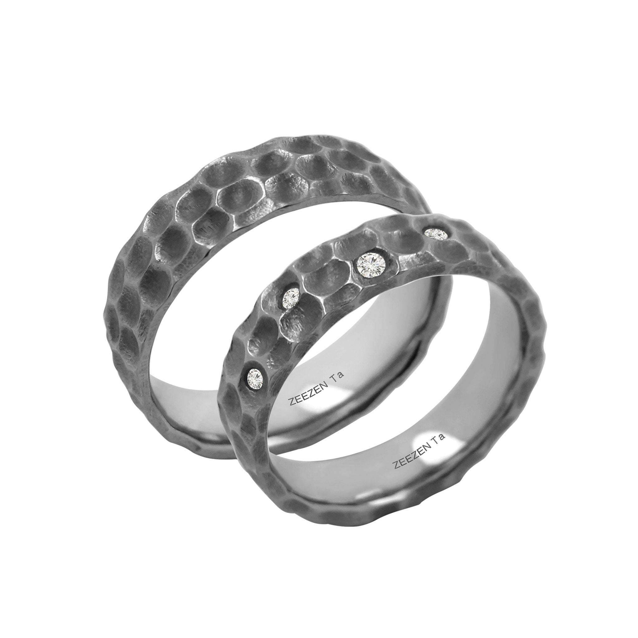 Tantalum Ring w/ Lab Diamonds - nammi.isÓfeigur