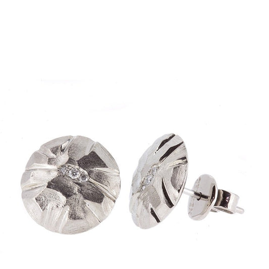 THINGVELLIR - Sculptured Earrings w/diamonds - nammi.is