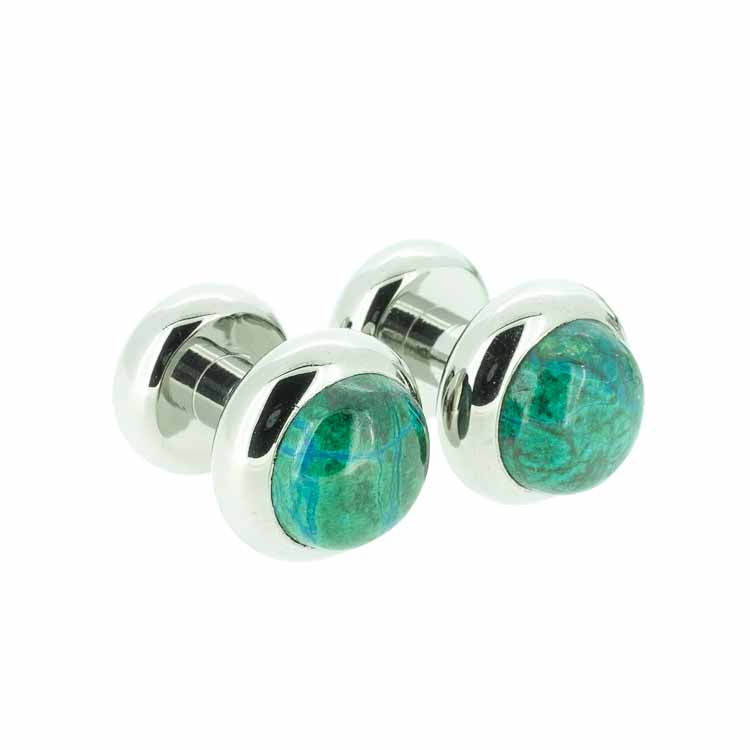 Titan Cufflink Chrysouolla Beads 10mm Polish - nammi.is