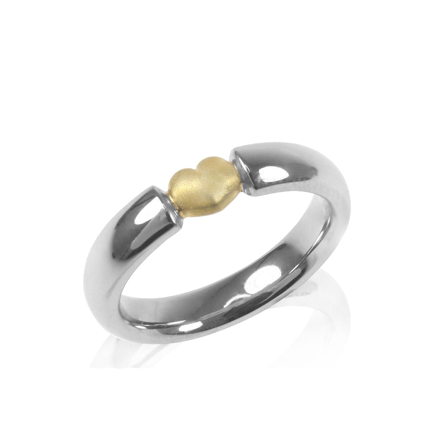 TITAN RING HEART 24K POLISH/MAT - nammi.is