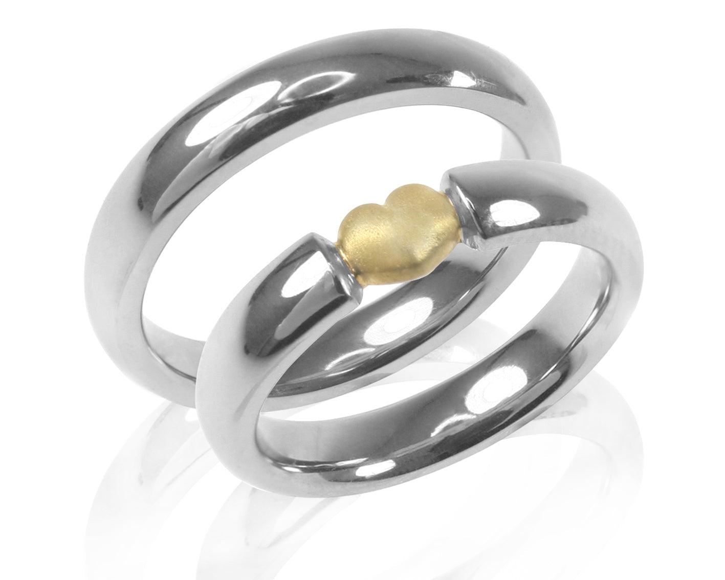 TITAN RING HEART 24K POLISH/MAT - nammi.is